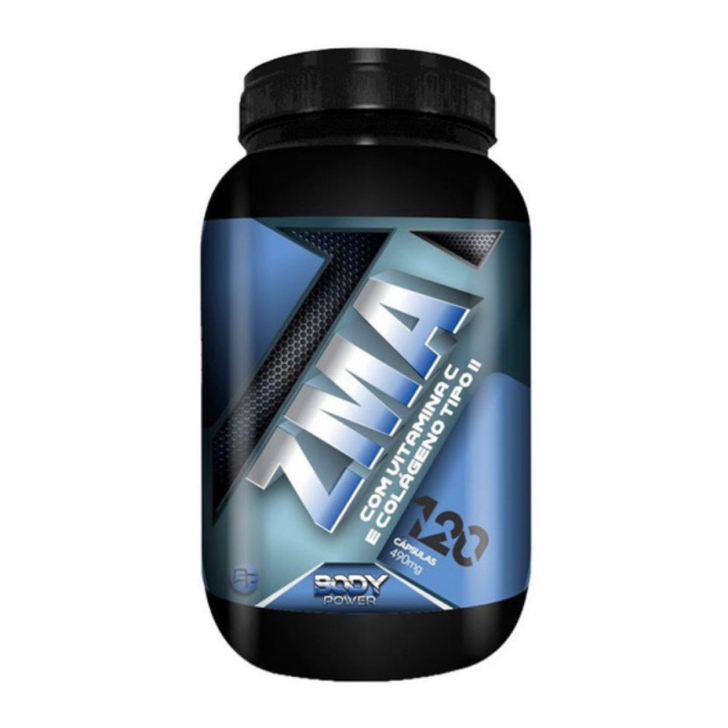 ZMA BODY POWER - COM VITAMINA C E COLAGENO TIPO II - 120 CAPSULAS